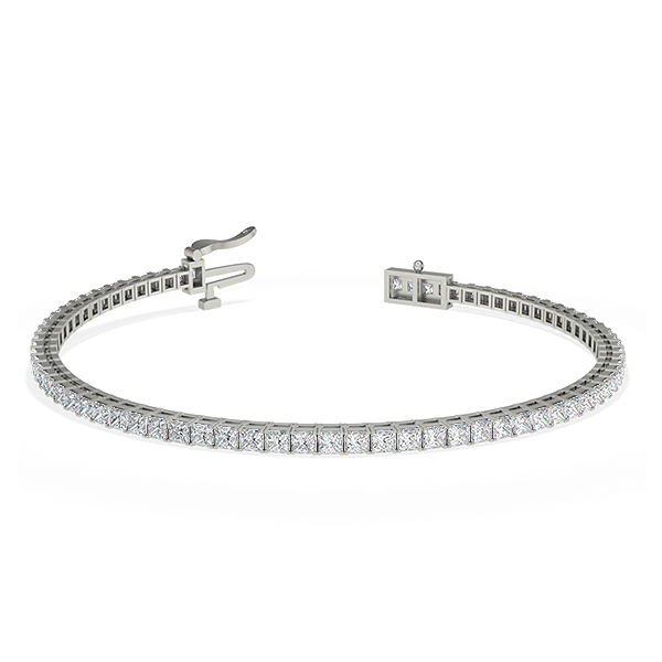 Princess Cut Diamond Tennis Bracelet