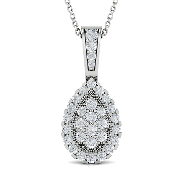Diamond Pear Shape Cluster Pendant