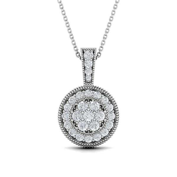 Diamond Halo Cluster Pendant
