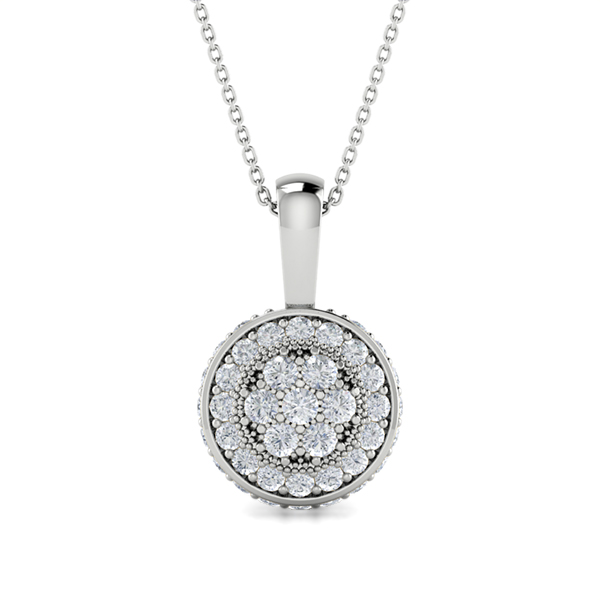 Diamond Hidden Halo Cluster Pendant
