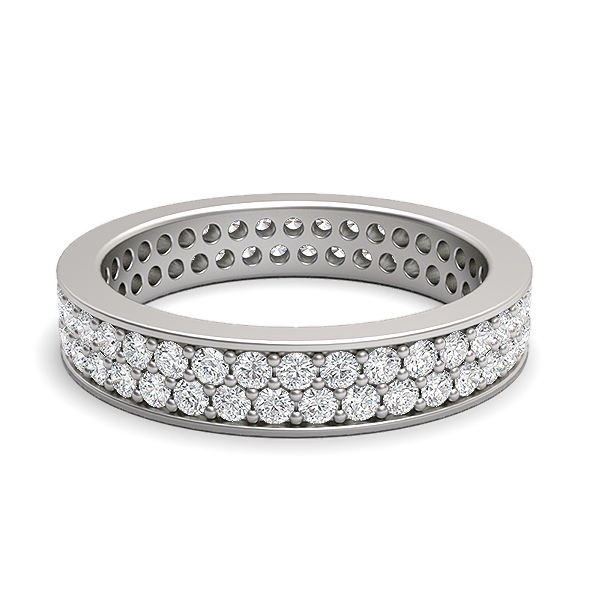 2 Row Round Diamond Full Eternity Ring