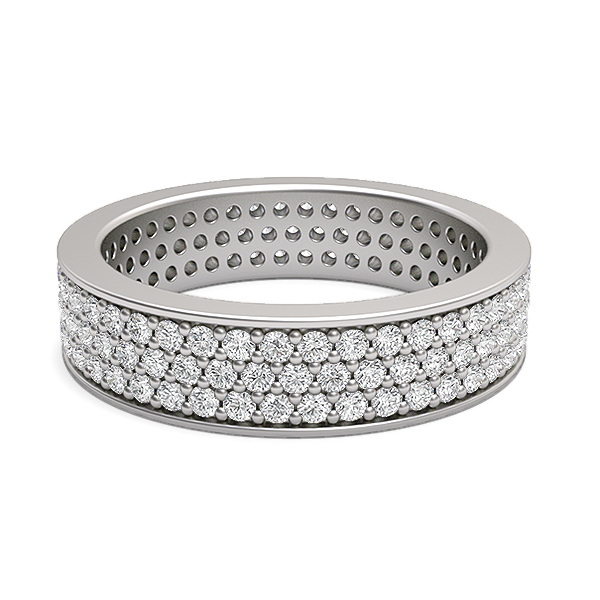 3 Row Round Diamond Full Eternity Ring 