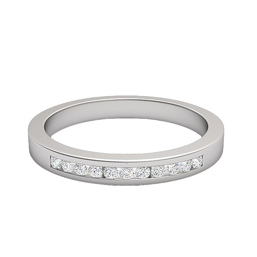 Round Diamond Comfort Fit Half Eternity Ring