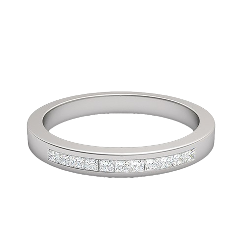 Princess Diamond Comfort Fit Half Eternity Ring