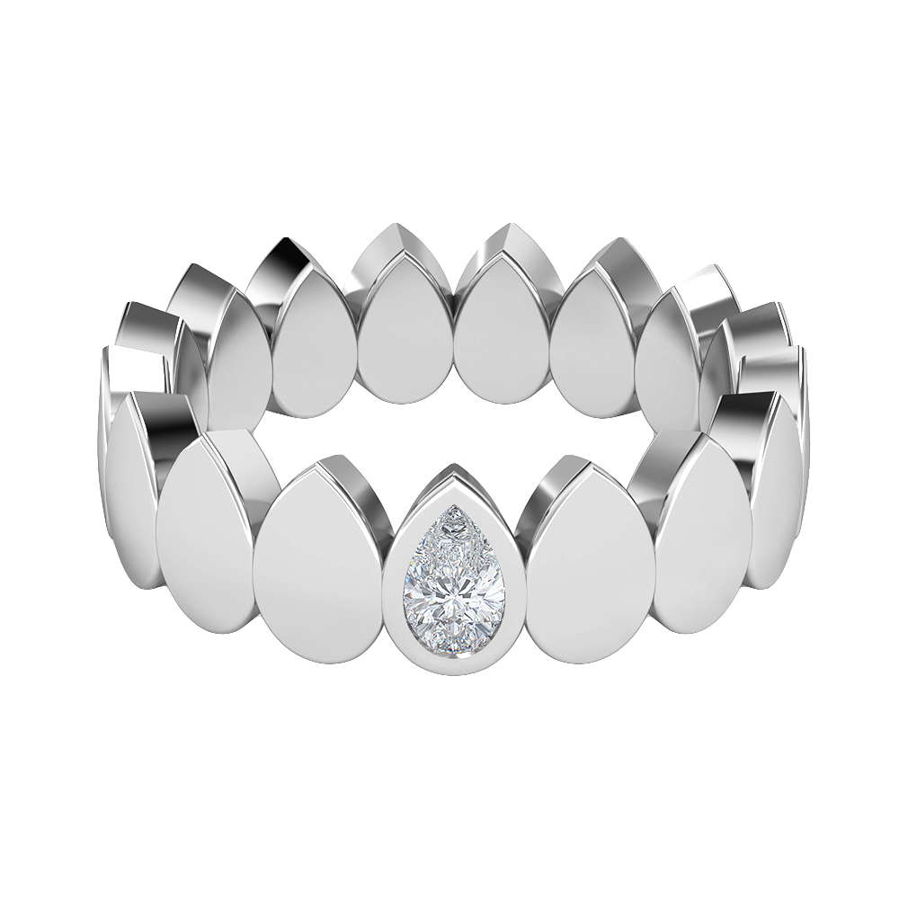 Pear Shape Diamond Wedding Band Set