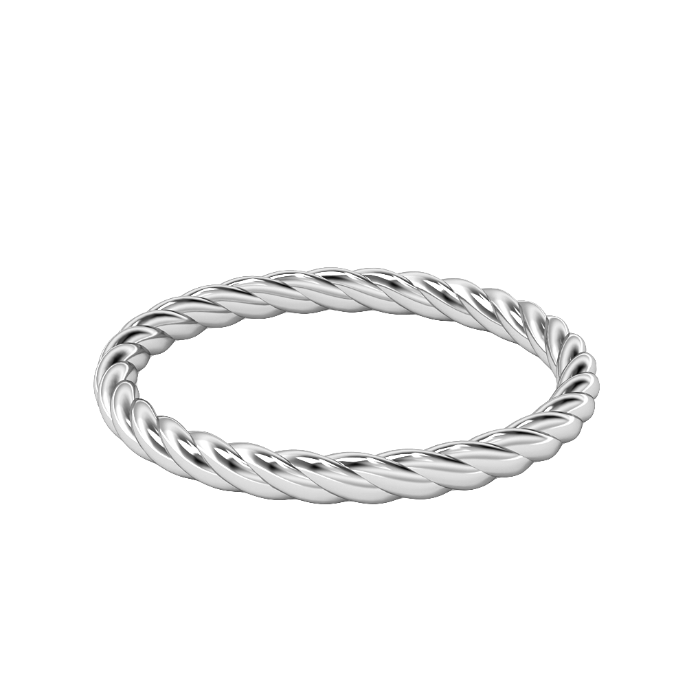 Comfort Fit Twisted Cable Wedding Band Set