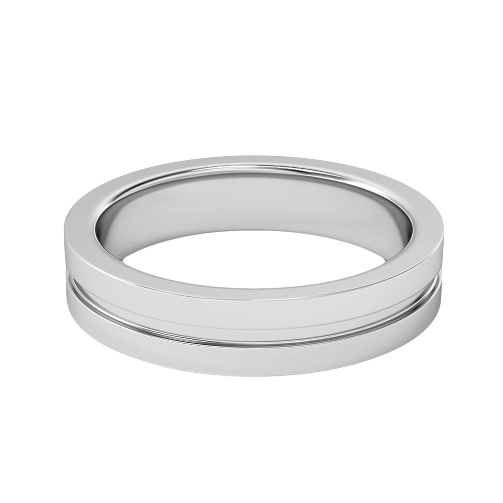 Center Grooved Men's Wedding Band