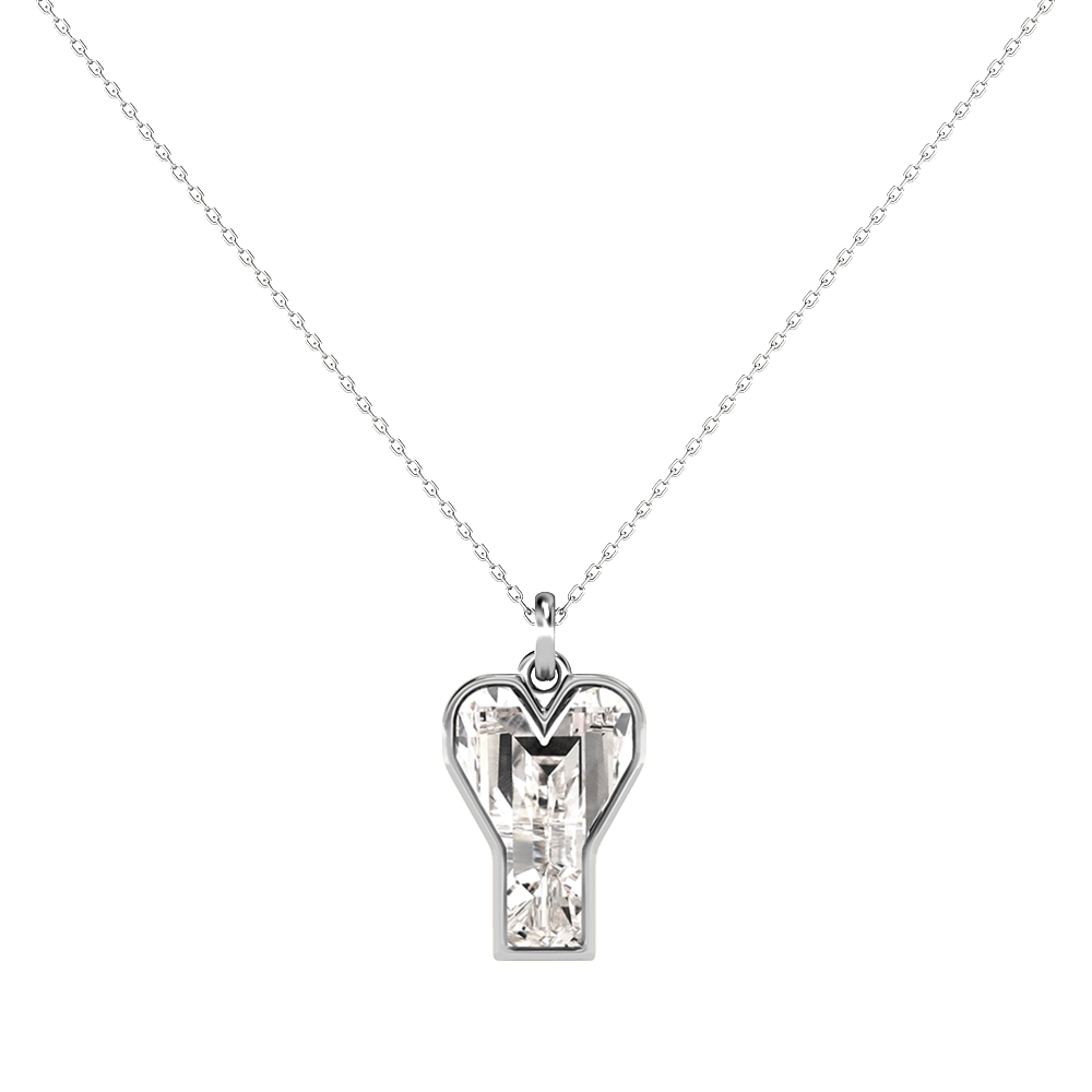 Y Letter Alphabet-Platinum-Pendant-7 mm