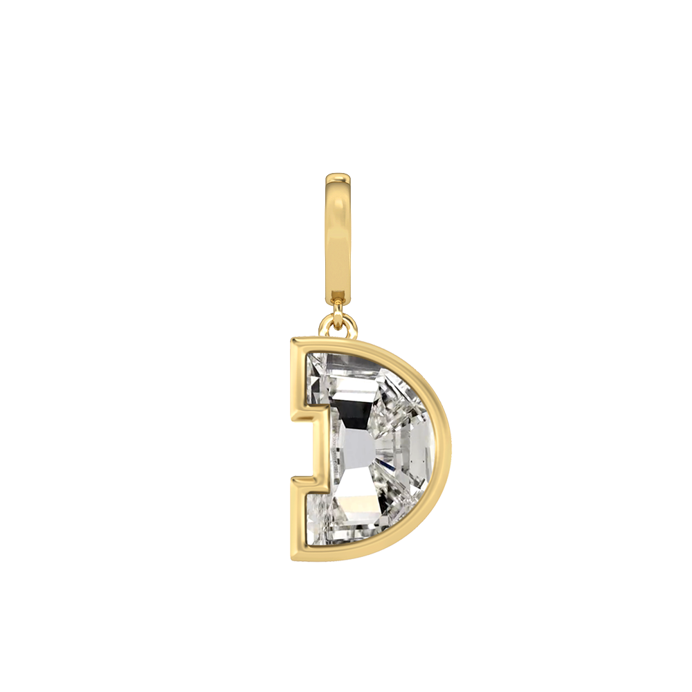 D Letter Alphabet-18K Yellow Gold-Charm-7 mm