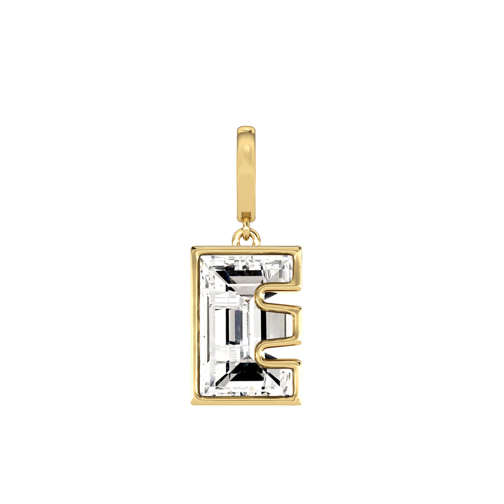 E Letter Alphabet-18K Yellow Gold-Charm-7 mm