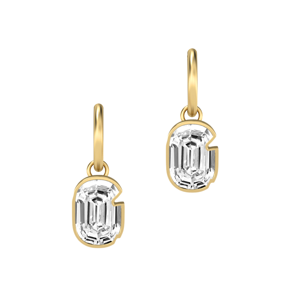 G Letter Alphabet-18K Yellow Gold-Hoop Earrings-7 mm
