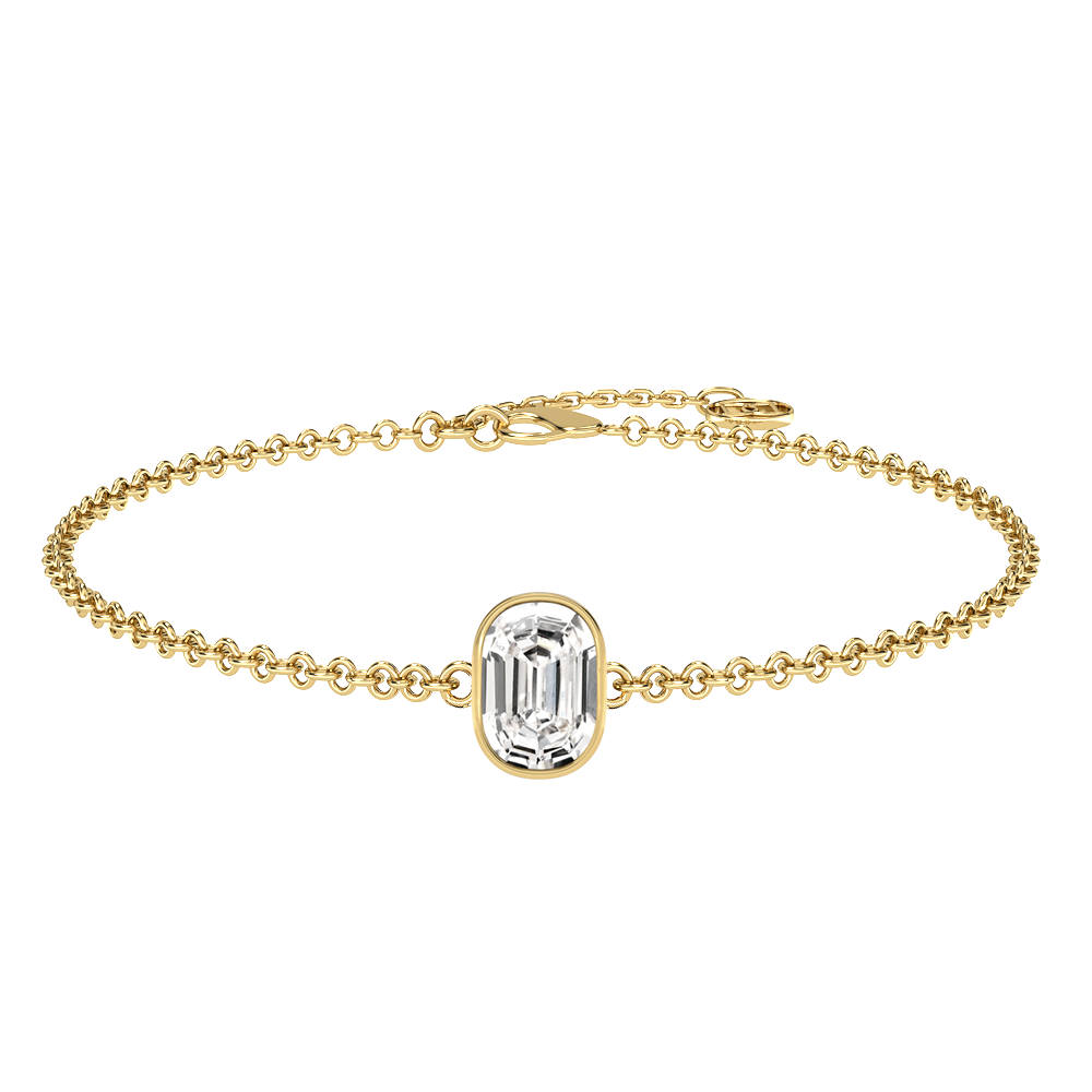 O Letter Alphabet-18K Yellow Gold-Bracelet-7 mm