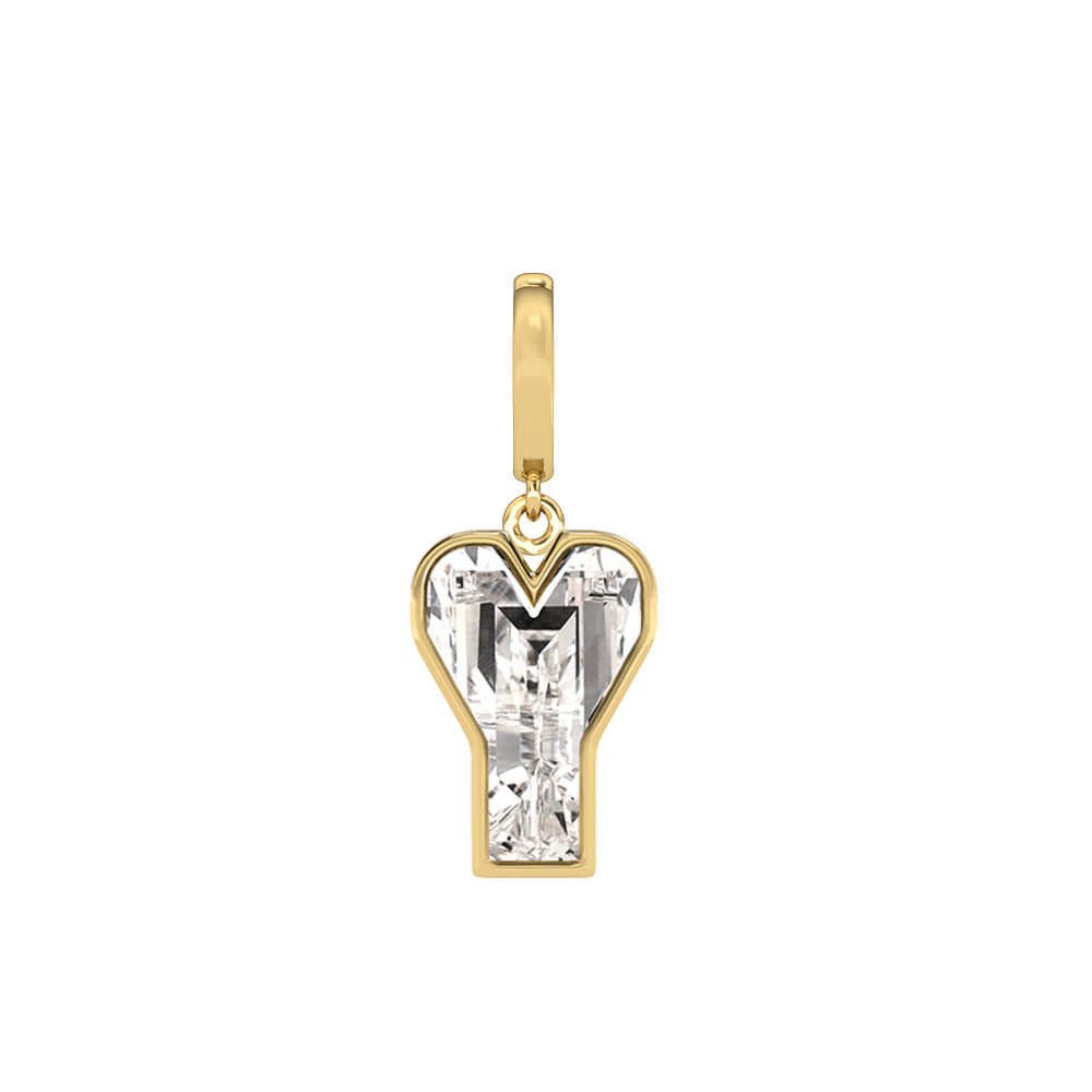 Y Letter Alphabet-18K Yellow Gold-Charm-7 mm