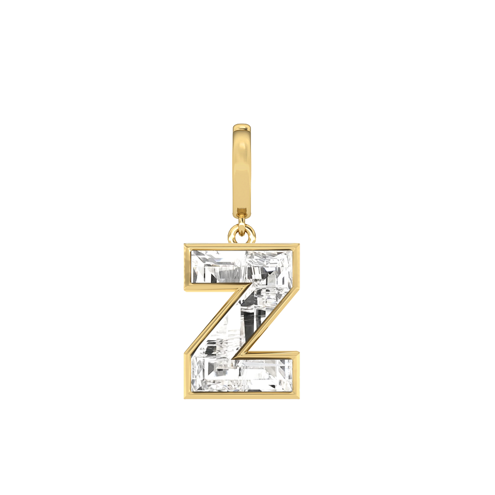 Z Letter Alphabet-18K Yellow Gold-Charm-7 mm