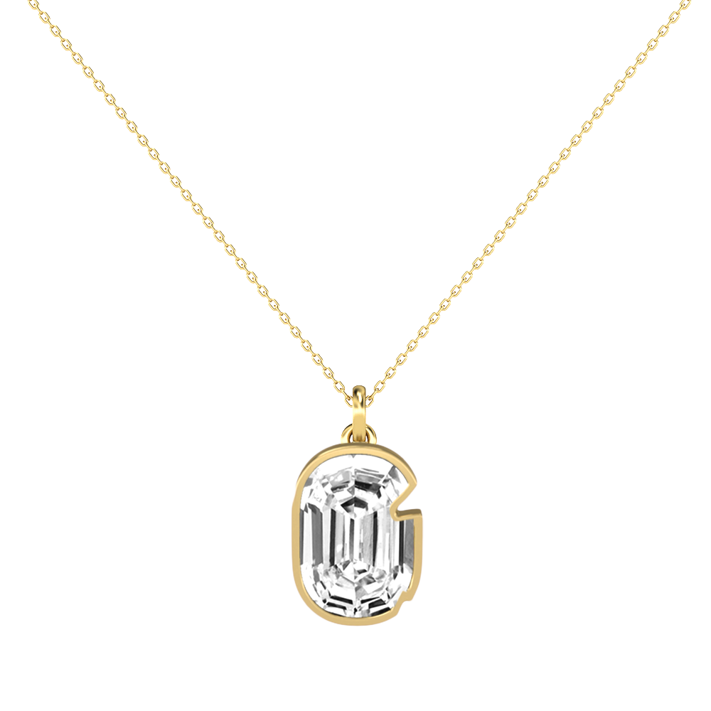 G Letter Alphabet-18K Yellow Gold-Pendant-7 mm